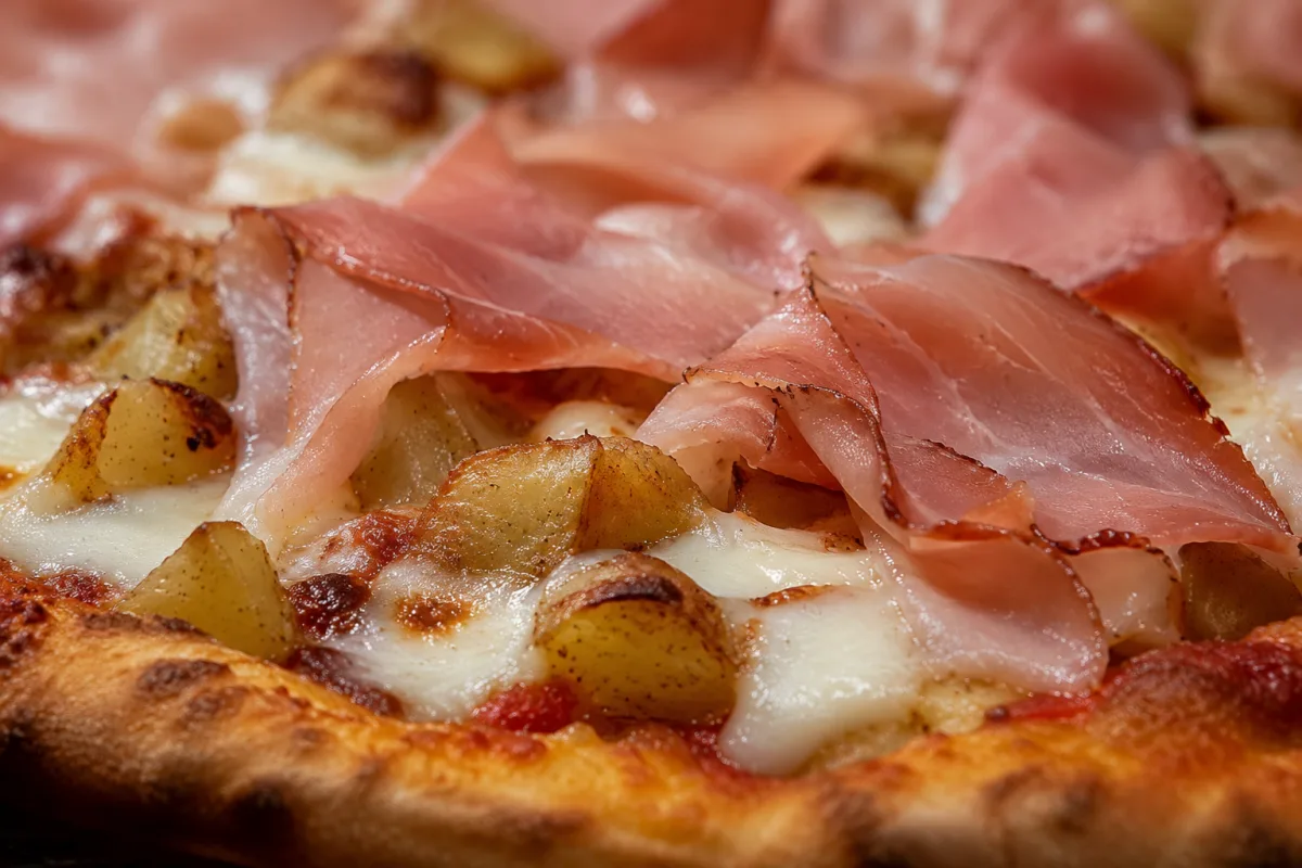 Pizza con prosciutto e patate